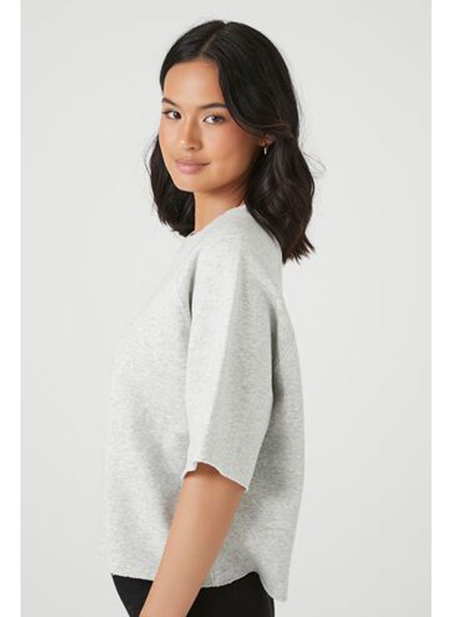 FOREVER 21 Active Fleece Short-Sleeve Sweatshirt  - Image 2
