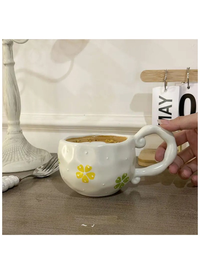 Qahwa Ceramic mug decorated with colorful flowers made of ceramic  - Image 1