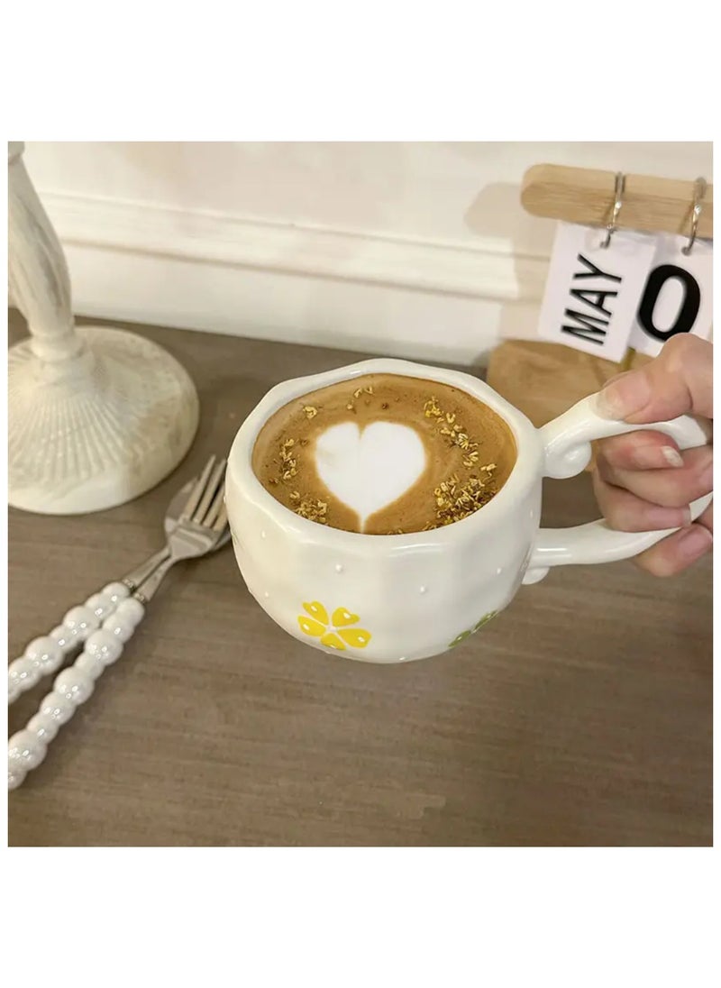Qahwa Ceramic mug decorated with colorful flowers made of ceramic  - Image 2