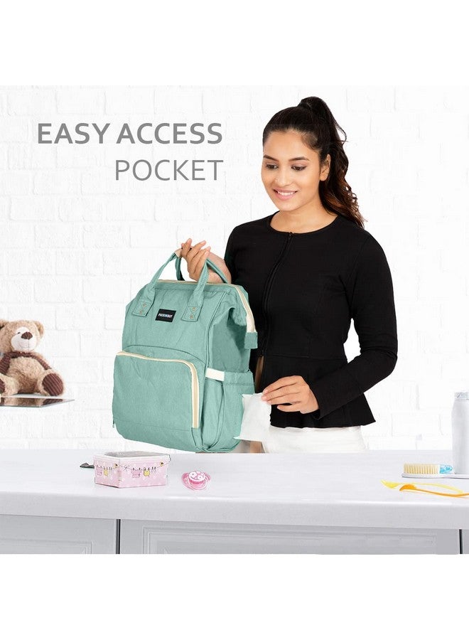 PACKNBUY Classic Diaper Bag for Mothers for Travel, Maternity Bag with Insulated Bottle Pockets, Water Resistant Baby Diaper Bag with Multiple Pockets for Newborn Baby Products (Green) - Image 5