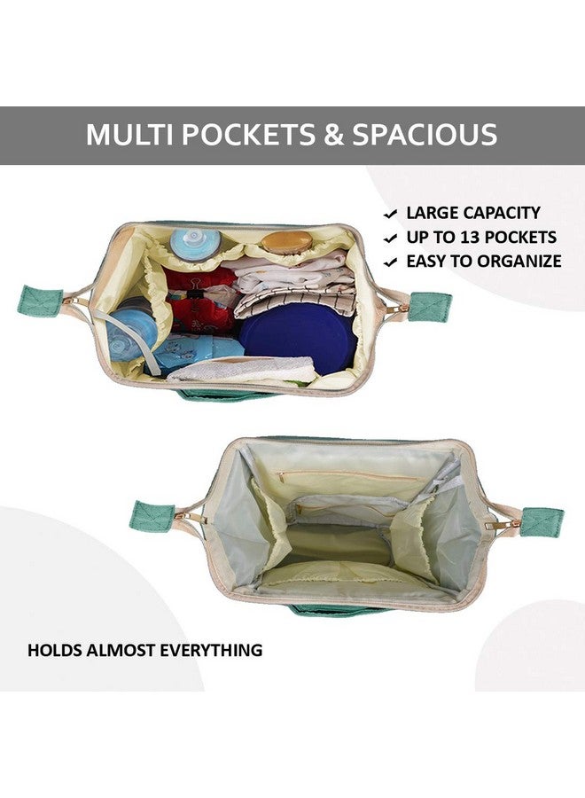 PACKNBUY Classic Diaper Bag for Mothers for Travel, Maternity Bag with Insulated Bottle Pockets, Water Resistant Baby Diaper Bag with Multiple Pockets for Newborn Baby Products (Green) - Image 4