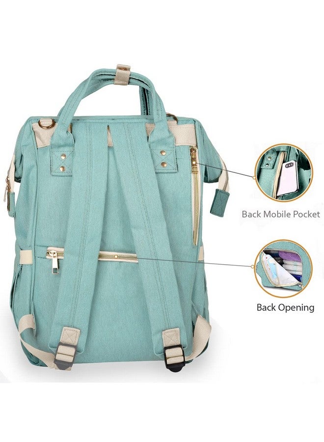 PACKNBUY Classic Diaper Bag for Mothers for Travel, Maternity Bag with Insulated Bottle Pockets, Water Resistant Baby Diaper Bag with Multiple Pockets for Newborn Baby Products (Green) - Image 3