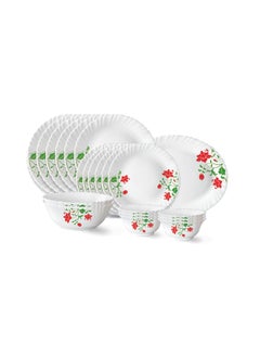 LARAH BY BOROSIL Larah by Borosil Hazel Fluted Series Opalware Dinner Set | 21 Pieces for Family of 6 | Microwave & Dishwasher Safe | Bone-Ash Free | Crockery Set for Dining & Gifting | Plates & Bowls | White  - Image 1
