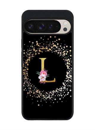 Custom Monogram Floral - L ( Black )