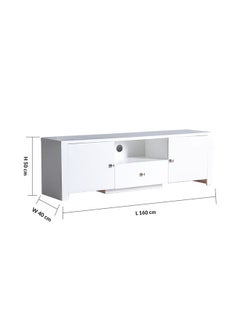 Heather TV Cabinet Entertainment Modern Design Wall Unit Furniture Wooden TV Stand For Living Room, Bedroom TV Unit Rack L160XW40XH50 cm - White - pzsku/ZD26A718748DCB38EBD9EZ/45/_/1677683177/a360528b-cc23-44fd-8f96-4892f283ba84