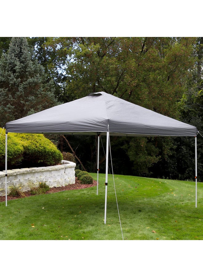 Sunnydaze Sunnydaze 12x12 Foot Premium Pop-Up Canopy Shade with Vent - Heavy-Duty Square PU-Coated 150D Oxford Fabric Replacement Top for Canopy - Gray  - Image 2