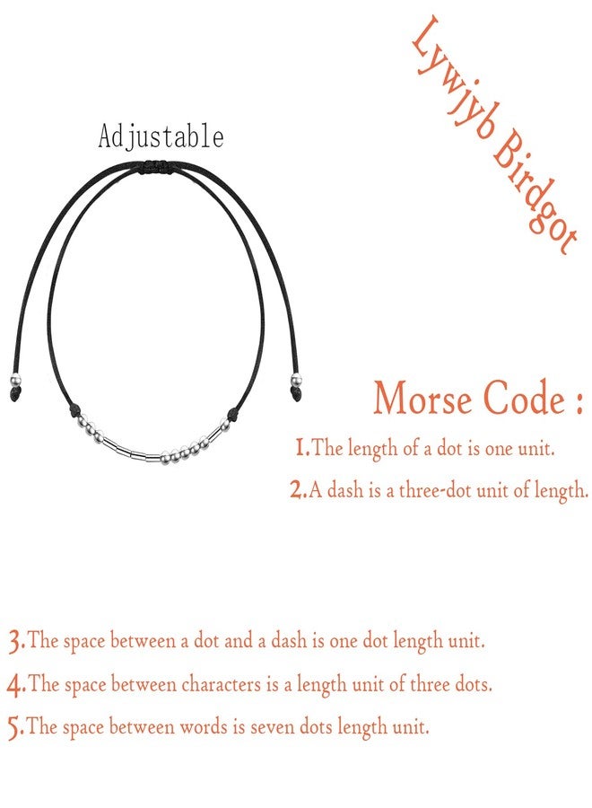 Lywjyb Birdgot Morse Code Bracelet Sober Gift Sobriety Jewelry Sobriety Gift for Women Men (sober silver morse) - Image 2