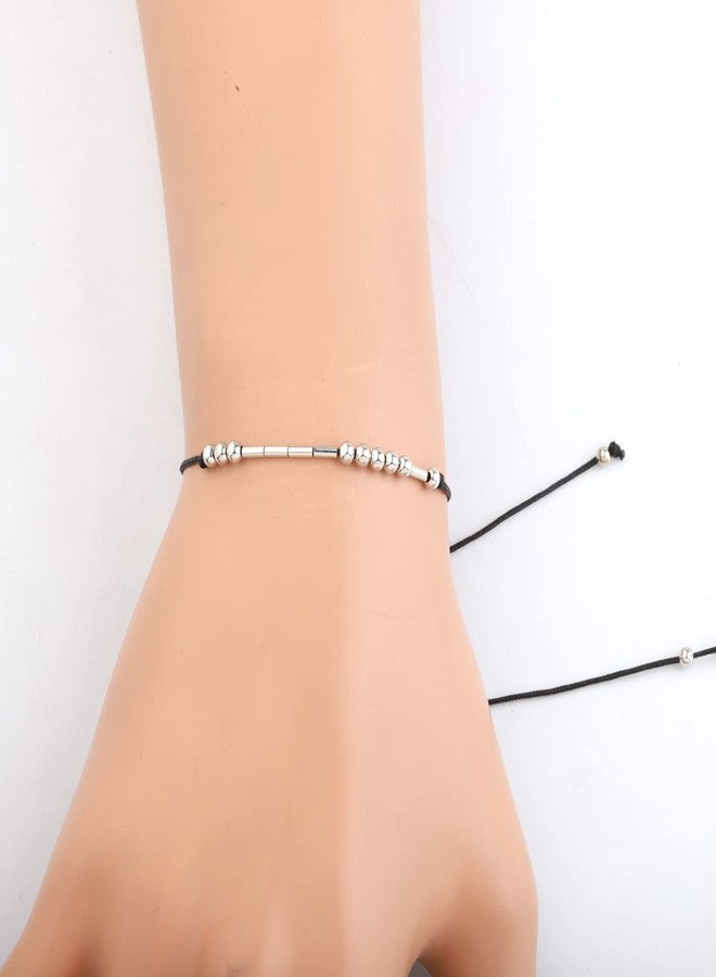 Lywjyb Birdgot Morse Code Bracelet Sober Gift Sobriety Jewelry Sobriety Gift for Women Men (sober silver morse) - Image 4