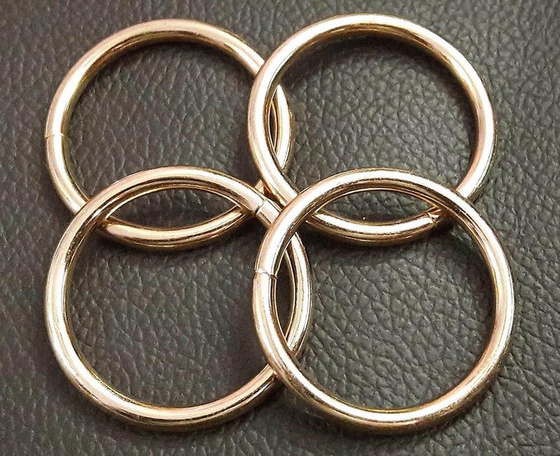 Nimida ® Metal O Ring | Colour - Gold | Pack of 4 | for Bags, Purse, Birds Cage, General Craft and DIY Projects Unwelded Dia 1.5 inches - Image 1