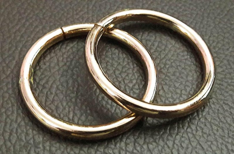 Nimida ® Metal O Ring | Colour - Gold | Pack of 4 | for Bags, Purse, Birds Cage, General Craft and DIY Projects Unwelded Dia 1.5 inches - Image 2