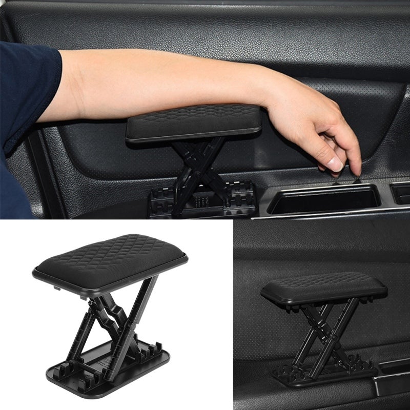 Car Left Armrest Adjustable Height Bracket - Sturdy Durable Non-slip Rubber Design Car Arm Rest for Universal Automobile Driving Fatigue Relief - Image 2