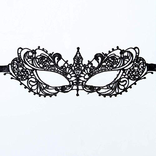 Xloey 20 Pieces Lace Mask Masquerade Venetian Eyemask Halloween Sexy Woman Lace Mask for Halloween Masquerade Carnival Party Costume Ball, Black - Image 2