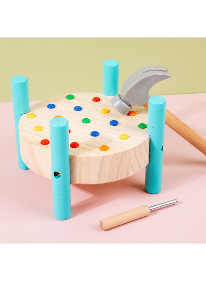 Pile Tapping Nail Toy Nail Tapping Table Montessori Children's Hand-eye Coordination Hands-on Brain-moving Puzzle Tapping Table - Image 1