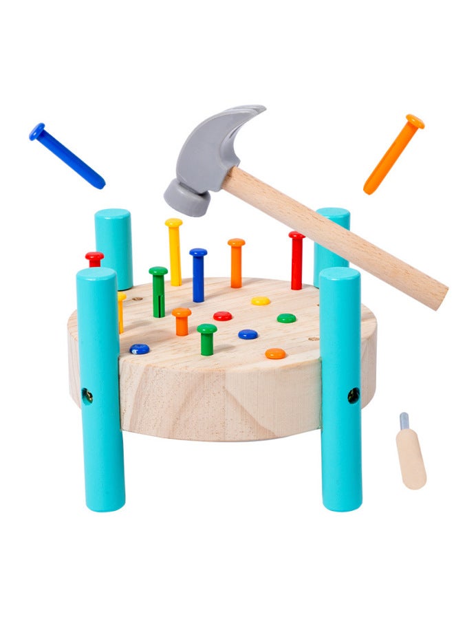Pile Tapping Nail Toy Nail Tapping Table Montessori Children's Hand-eye Coordination Hands-on Brain-moving Puzzle Tapping Table - Image 5