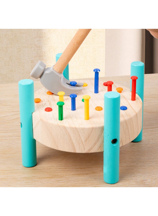Pile Tapping Nail Toy Nail Tapping Table Montessori Children's Hand-eye Coordination Hands-on Brain-moving Puzzle Tapping Table - Image 2