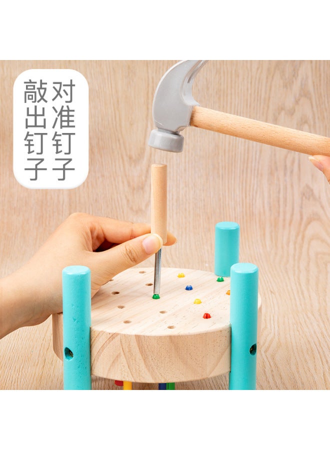 Pile Tapping Nail Toy Nail Tapping Table Montessori Children's Hand-eye Coordination Hands-on Brain-moving Puzzle Tapping Table - Image 4