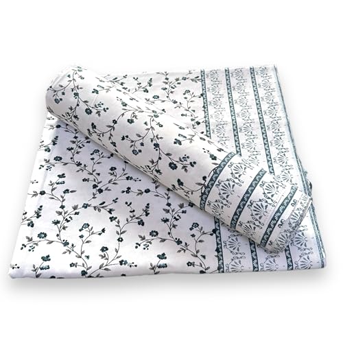 PWI 100% Cotton Floral Summer Topsheet/Odhne Wali Chaddar Single Bed 300 TC (Pack Of 2)-Green - Image 5