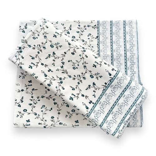 PWI 100% Cotton Floral Summer Topsheet/Odhne Wali Chaddar Single Bed 300 TC (Pack Of 2)-Green - Image 1