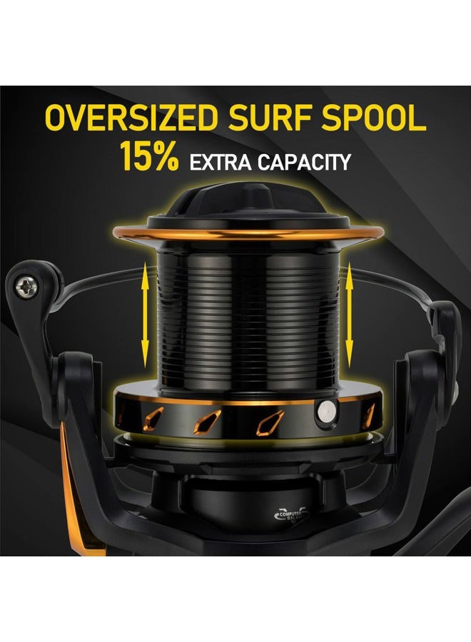 Dr.Fish Saltwater Spinning Reels, Full Metal Surf Fishing Reel, 13 +1 BB, 52 LB Max Drag Ocean Sea Fishing Reel, Heavy Duty Long Cast Offshore Trolling Reel Beach Casting - Image 4