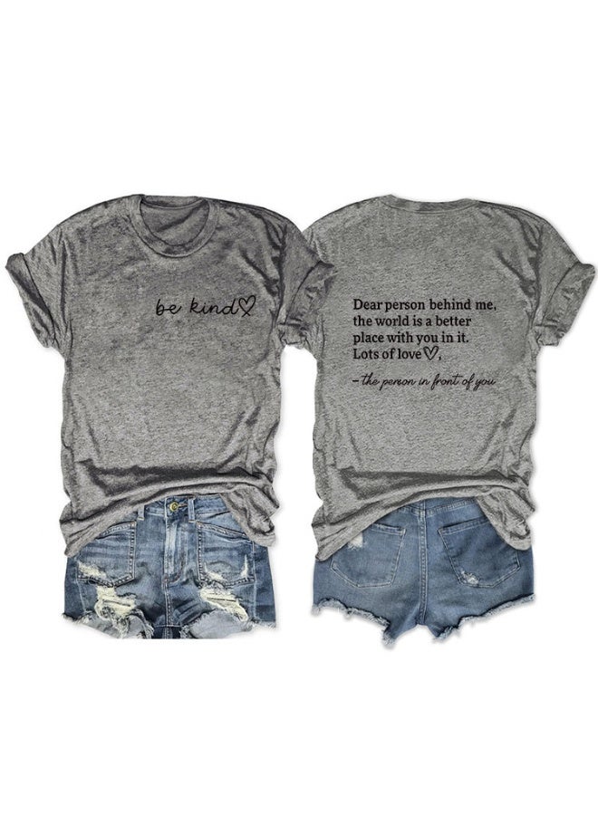 'Be Kind' Printed Women Graphic T-Shirts Casual Short Sleeve Tee Tops - Image 1