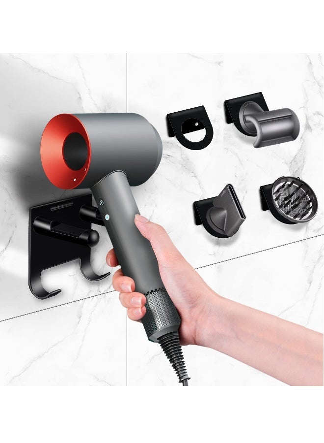 general 5 Pack Wall Mount Hair Dryer Holder for Dyson,Hair Blowdryer Rack Hanger for Bathroom - Image 1