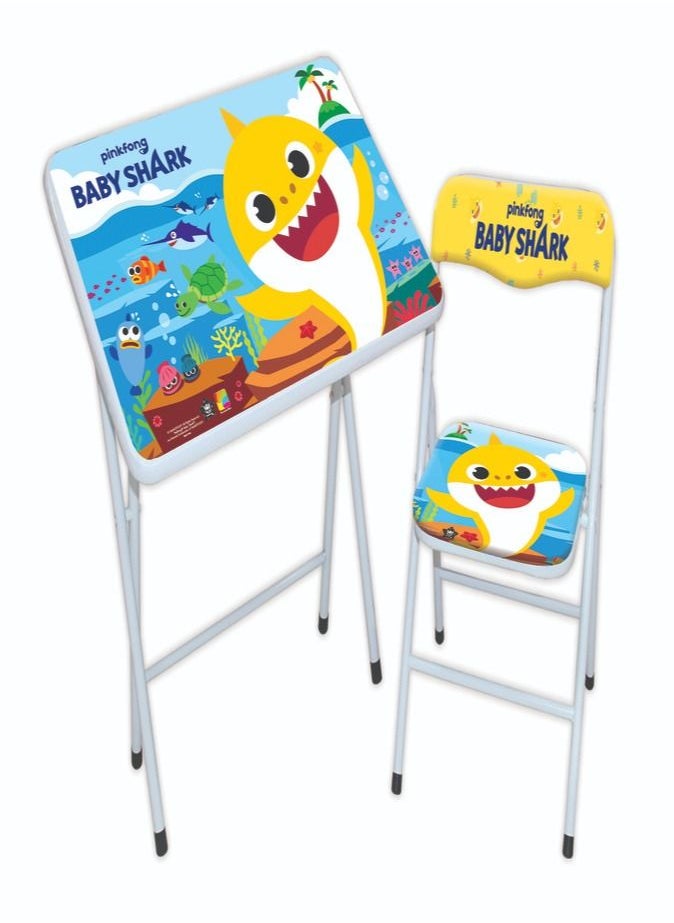 Baby Shark Study Table And Chair Set For Kids Multicolor 60x40x52cm