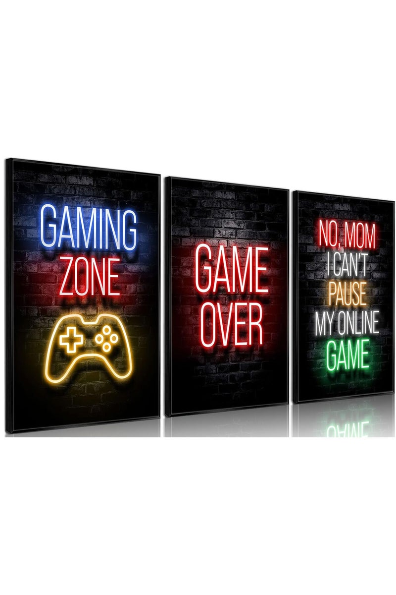 BGFCE Gaming Posters Canvas Wall Art Decor, Teen Game Room Decorations, Boys Room Decor, Gamer Wall Decor, Gamer Room Decor for Boys Wall 12"X16" - Unframed Set of 3 - Image 1