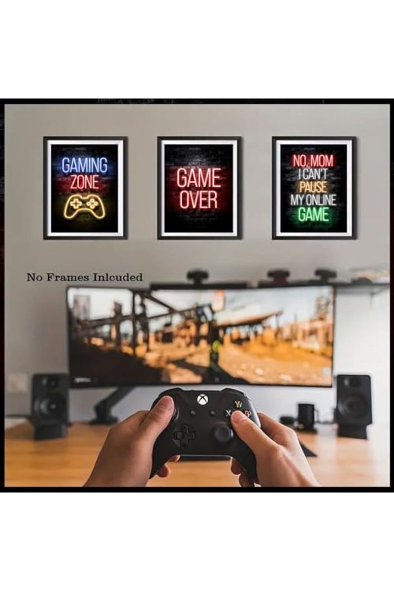 BGFCE Gaming Posters Canvas Wall Art Decor, Teen Game Room Decorations, Boys Room Decor, Gamer Wall Decor, Gamer Room Decor for Boys Wall 12"X16" - Unframed Set of 3 - Image 3
