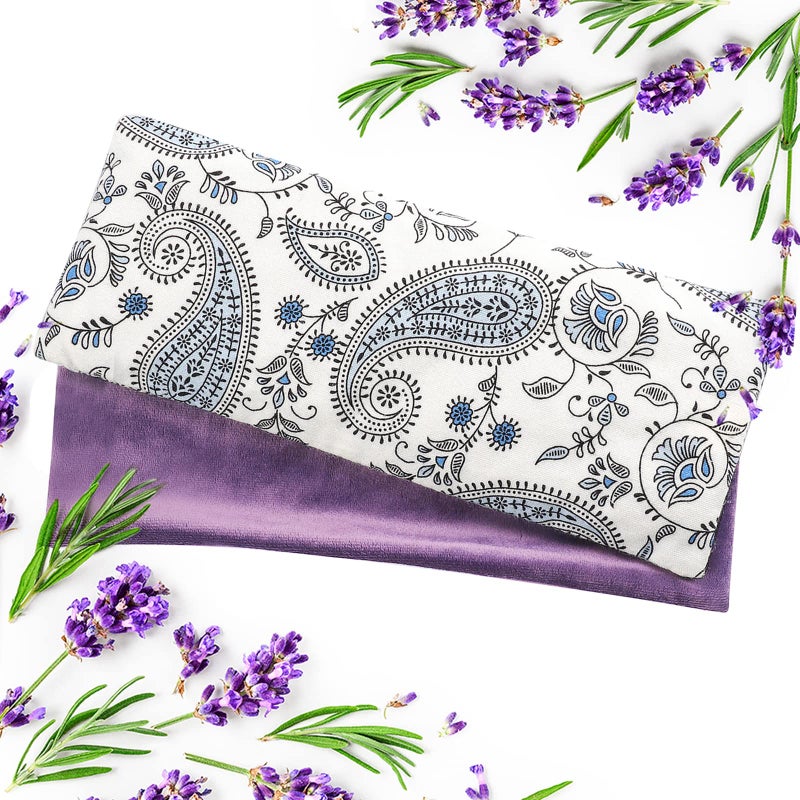 Hihealer Lavender Eye Pillow for Relaxation, Yoga, Sleep â€“ Weighted Eye Mask for Headache, Sinus, Aromatherapy Moist Heat Compress, Meditation Accessory, Relaxation Gift for Women (Purple) - Image 1
