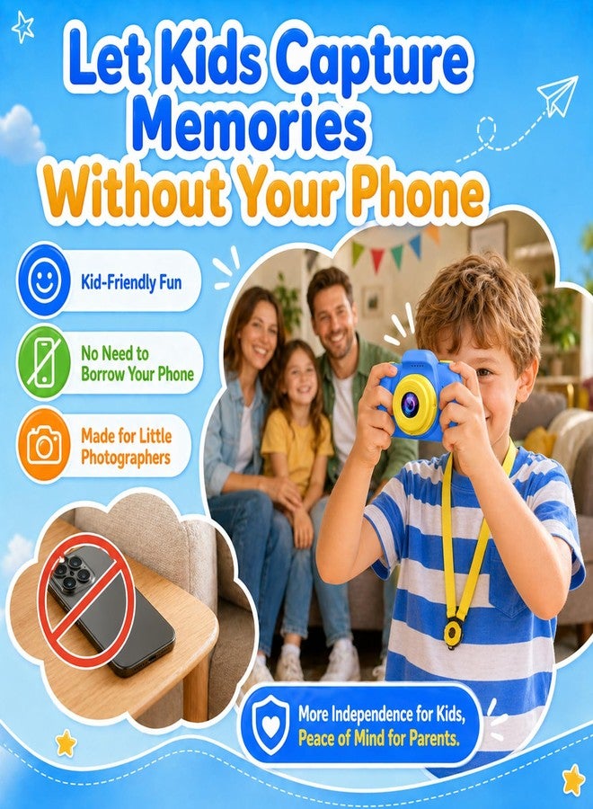 Desuccus Kids Camera for Boys Girls Age 3-9, Toddler Digital Camera with 32GB SD Card, 1080P Video, Games & Filters, Shockproof First Camera Toy, Birthday for 3 4 5 6 7 8 9 Year Old - Image 4