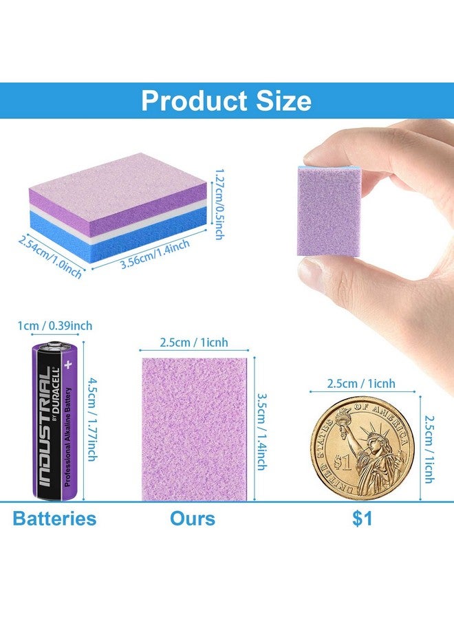 CGBE Buffing Block, Doublesided Nail Buffing Block, Colorful Sponge Nail Polish Sanding Buffer Strips Nail File Blocks Manicure Tools (Bluepurple) - Image 5
