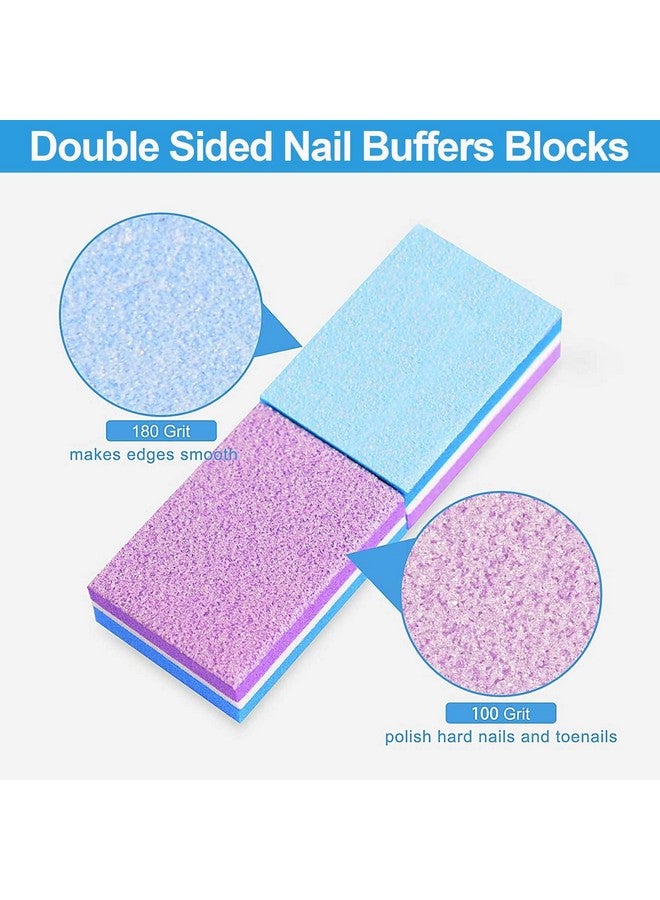 CGBE Buffing Block, Doublesided Nail Buffing Block, Colorful Sponge Nail Polish Sanding Buffer Strips Nail File Blocks Manicure Tools (Bluepurple) - Image 2