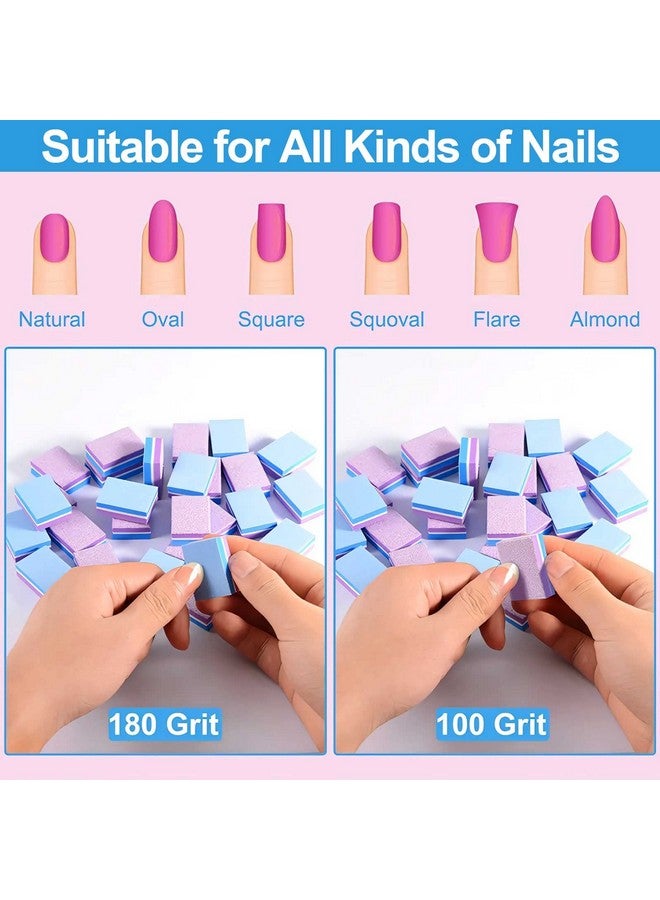 CGBE Buffing Block, Doublesided Nail Buffing Block, Colorful Sponge Nail Polish Sanding Buffer Strips Nail File Blocks Manicure Tools (Bluepurple) - Image 3