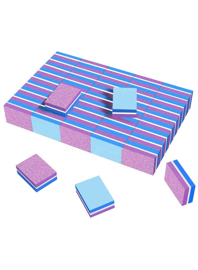 CGBE Buffing Block, Doublesided Nail Buffing Block, Colorful Sponge Nail Polish Sanding Buffer Strips Nail File Blocks Manicure Tools (Bluepurple) - Image 1
