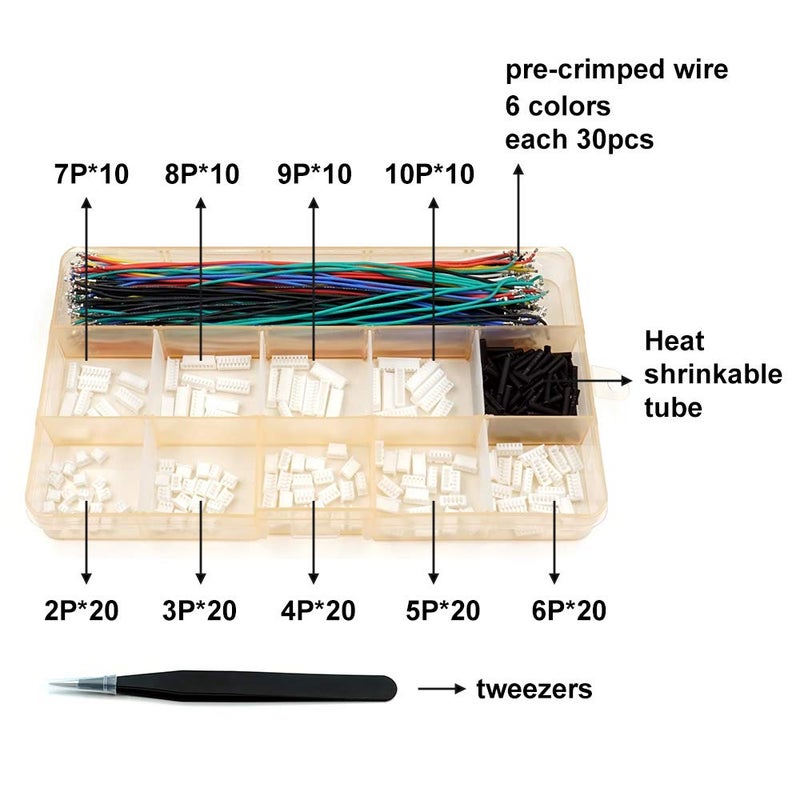 elechawk 1.25mm Pitch Connectors and Pre-Crimped Cables Compatible with JST Molex PicoBlade 1.25mm for Pixhawk Silicone 15cm Wire - Image 2
