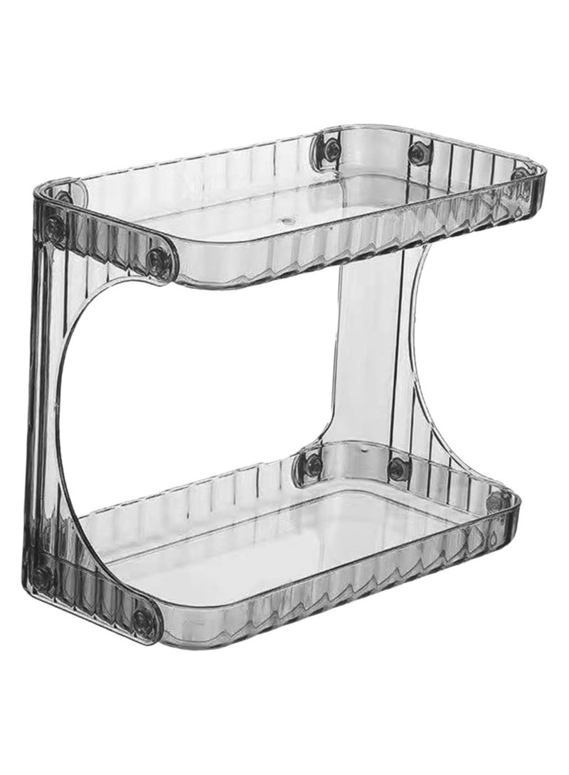 2 Pcs Multifunctional 2-Tier Cosmetic Organizer Storage Shelf Caddy Stand Countertop Makeup Rack Vanity Tray for Toiletries Perfume Jewelry Storage Shelf for Bathroom Dresser Home Kitchen - Image 5