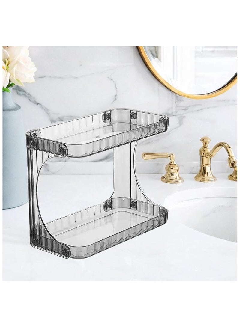 2 Pcs Multifunctional 2-Tier Cosmetic Organizer Storage Shelf Caddy Stand Countertop Makeup Rack Vanity Tray for Toiletries Perfume Jewelry Storage Shelf for Bathroom Dresser Home Kitchen - Image 4
