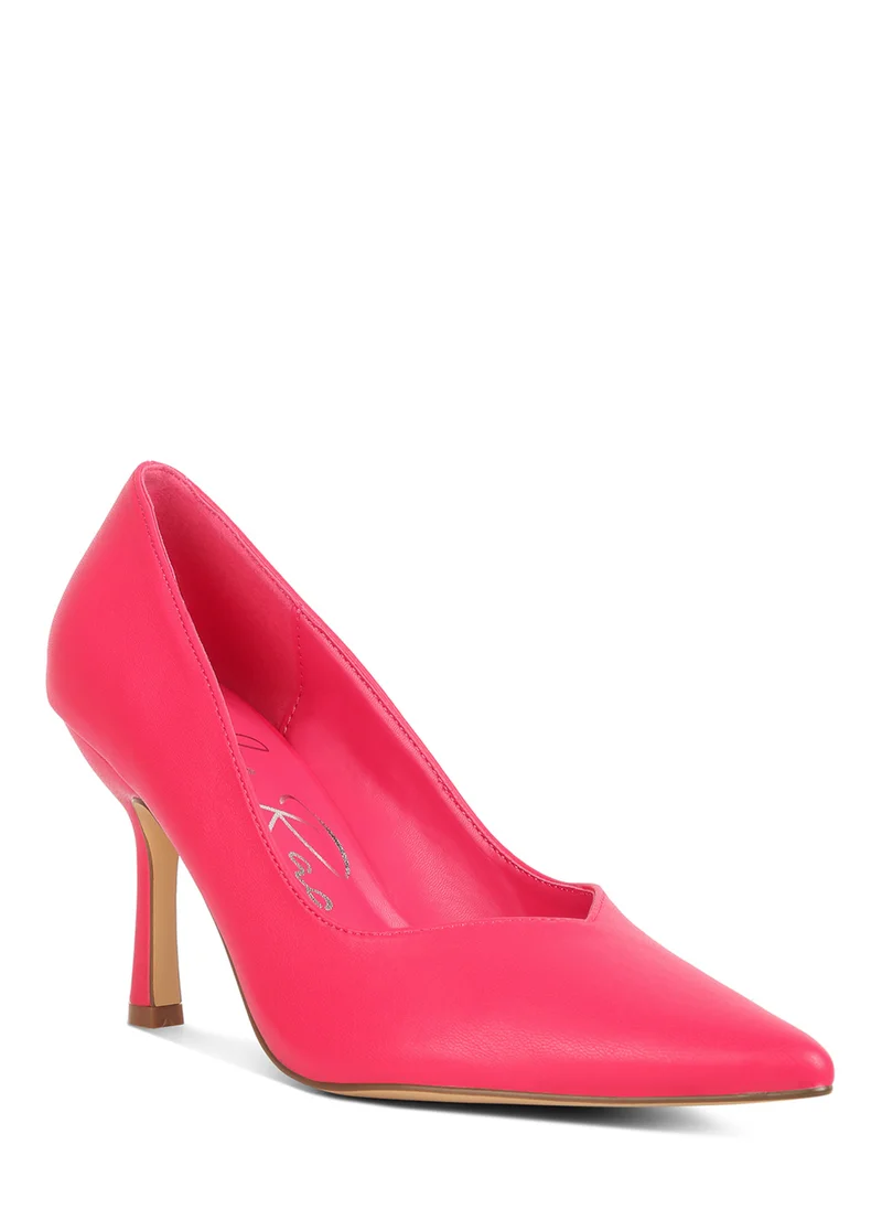 London Rag Point Toe Stiletto Heeled Pumps in Pink