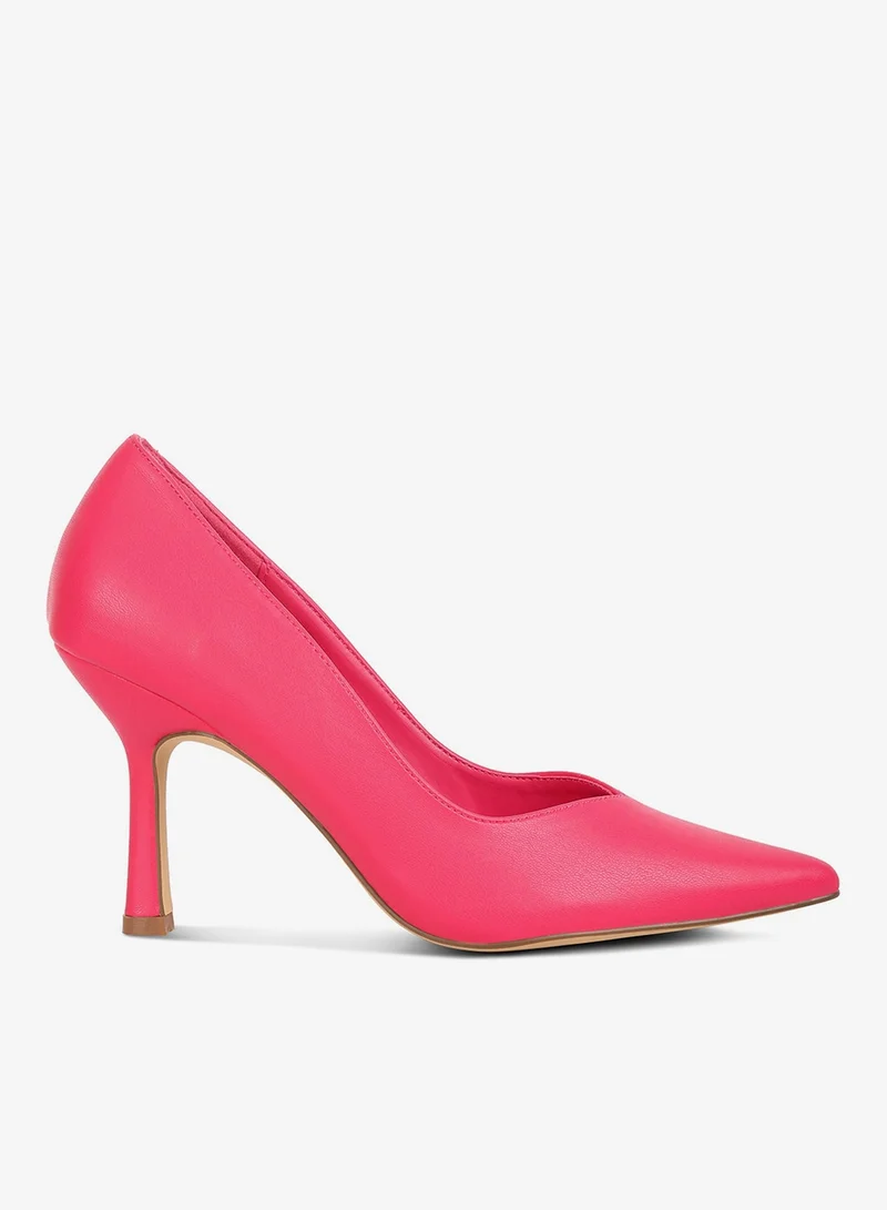 London Rag Point Toe Stiletto Heeled Pumps in Pink