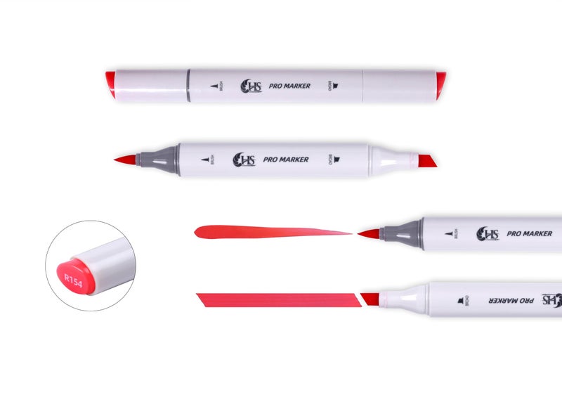 HAKIM'S Hs Twin Tip Brush Pro Markers Set Of 6 - Primary, Multicolor - Image 3