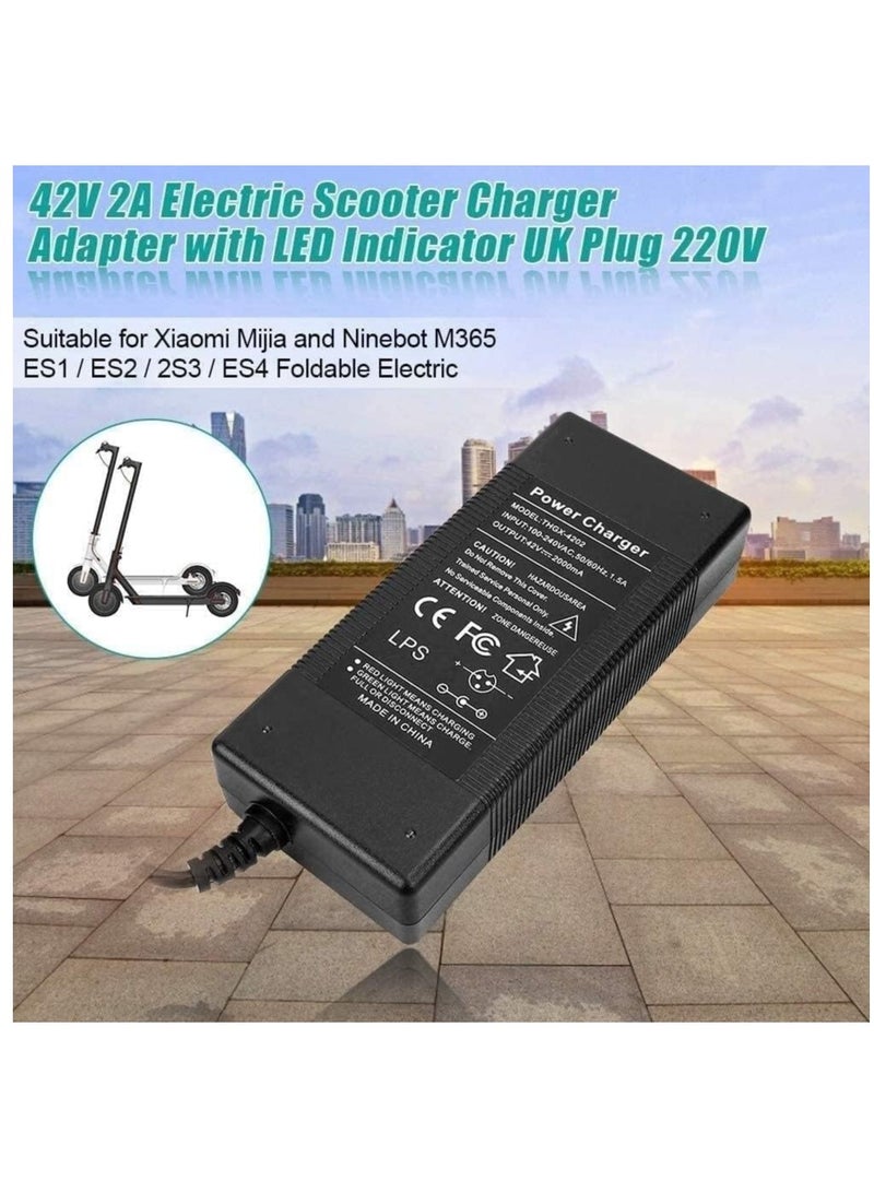 ELTRAZONE Electric Scooter Charger, 42V 2A Power Adapter Charger, with LED Charging Indicator for Xi-ao-mi Mi-jia Nine-bot M365 ES1 / ES2 /2S3 - Image 3