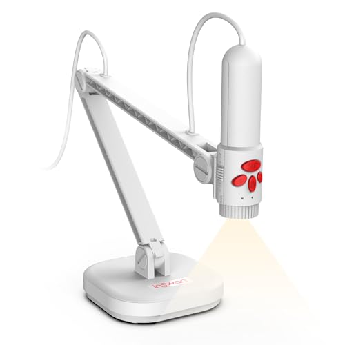 INSWAN INS3 Detachable Handheld USB Document Camera Flexible MultiAngle Perfect for Handson Teaching 3D Object Demo Mic LED Auto Focus Compatible with WindowsMaciPadChromebook White - Image 1