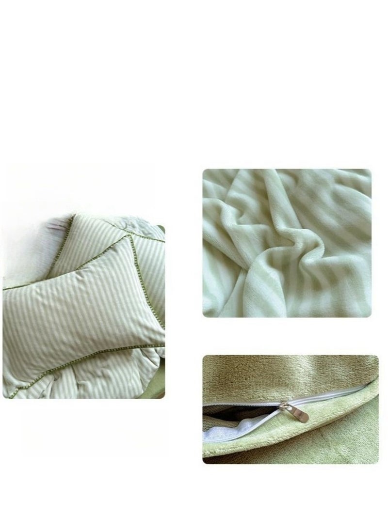 Generic Bed Sheet Style — Carved Velvet Cloth Embroidered Wide Edge Milk Velvet Four Piece Bedding Set  - Image 2