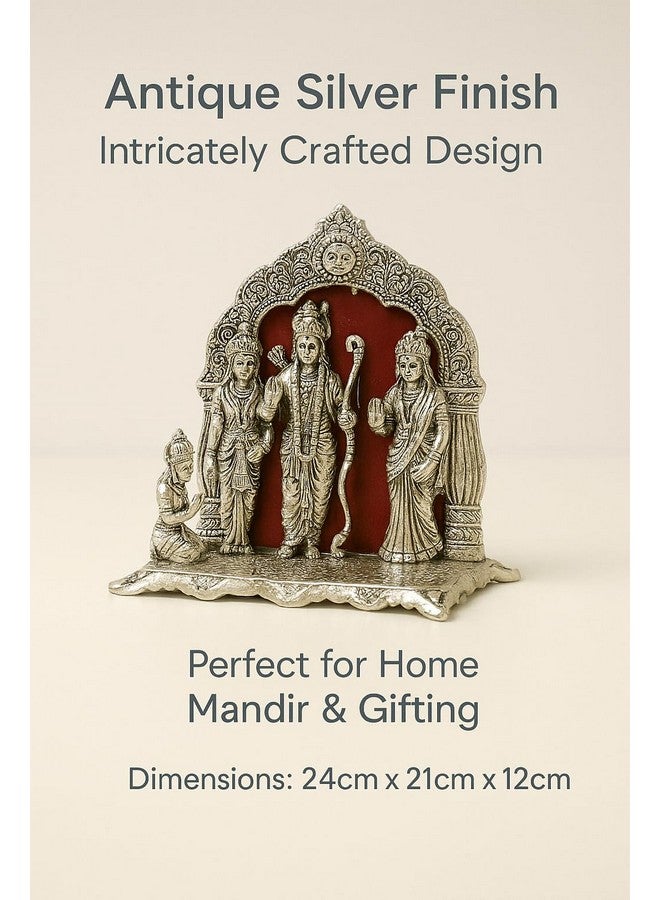 Exclusive Designer With Device LAVANAYA SILVER® - Silver Plated Ram Darbar God Idols (29.5 cm x 28 cm x 14.5 cm, Silver) Idral for Annivversary, Diwali, Corporate Gift, Wedding Return Gifts, House Warming Gift  - Image 4