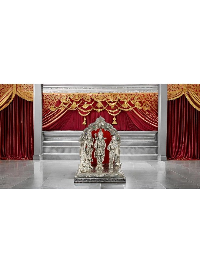 Exclusive Designer With Device LAVANAYA SILVER® - Silver Plated Ram Darbar God Idols (29.5 cm x 28 cm x 14.5 cm, Silver) Idral for Annivversary, Diwali, Corporate Gift, Wedding Return Gifts, House Warming Gift  - Image 2