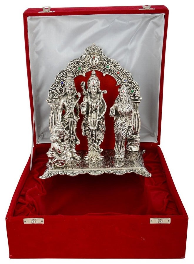 Exclusive Designer With Device LAVANAYA SILVER® - Silver Plated Ram Darbar God Idols (29.5 cm x 28 cm x 14.5 cm, Silver) Idral for Annivversary, Diwali, Corporate Gift, Wedding Return Gifts, House Warming Gift  - Image 1