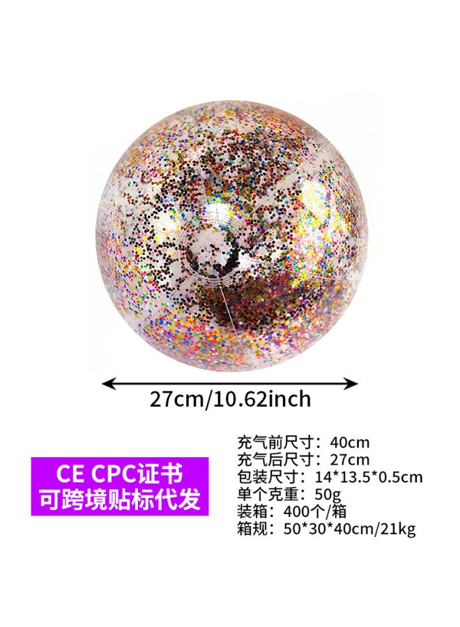 Hot Sequined Beach Ball Inflatable Transparent Beach Ball Pvc Internet Celebrity Photo Prop Ball Water Toy Ball