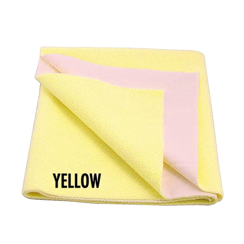 Desithat Waterproof & Washable Instadry Extra Absorbent Baby Dry Sheet & Bed Protector/Crib Sheet - Small 20x28 Inches/ 50X70 Cms(Yellow) - Image 1