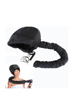 BLUE CORAL Soft Bonnet Hood Hairdryer Attachment, Adjustable Hooded Bonnet for Hand Held Hair Dryer - Drying Styling Curling Deep Conditioning (Black)  - Image 1