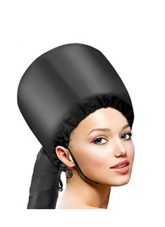 BLUE CORAL Soft Bonnet Hood Hairdryer Attachment, Adjustable Hooded Bonnet for Hand Held Hair Dryer - Drying Styling Curling Deep Conditioning (Black)  - Image 3